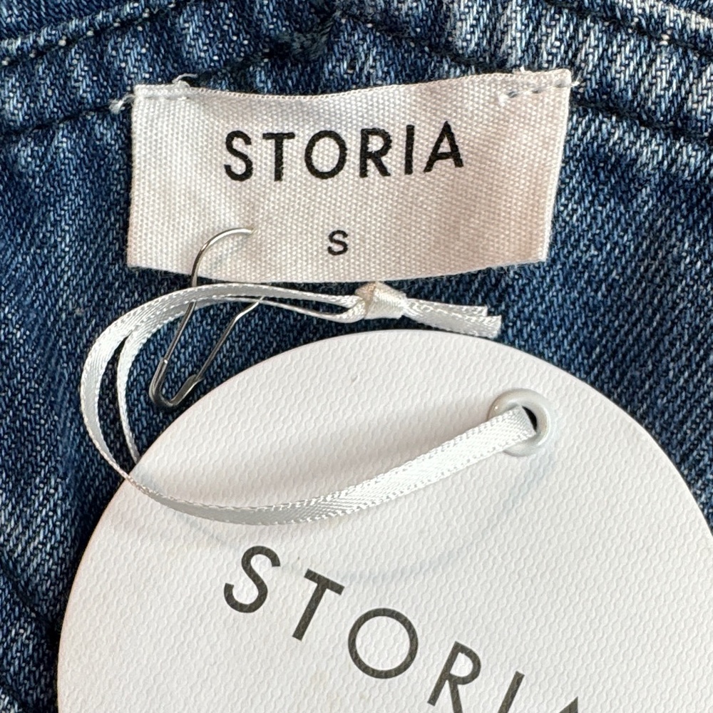 NWT Storia Rosebud Overalls Ombre Denim Blue Size Small - Picture 8 of 14